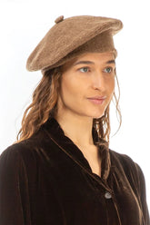 Caramel Knitted Wool Beret 3