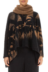 Caramel Knitted Wool Infinity Scarf 1