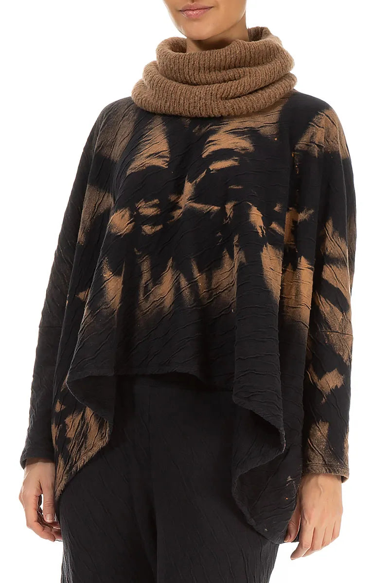 Caramel Knitted Wool Infinity Scarf 3