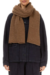 Caramel Knitted Wool Scarf 1