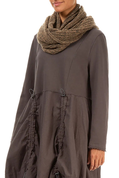 Caramel Mélange Wool Infinity Scarf 3