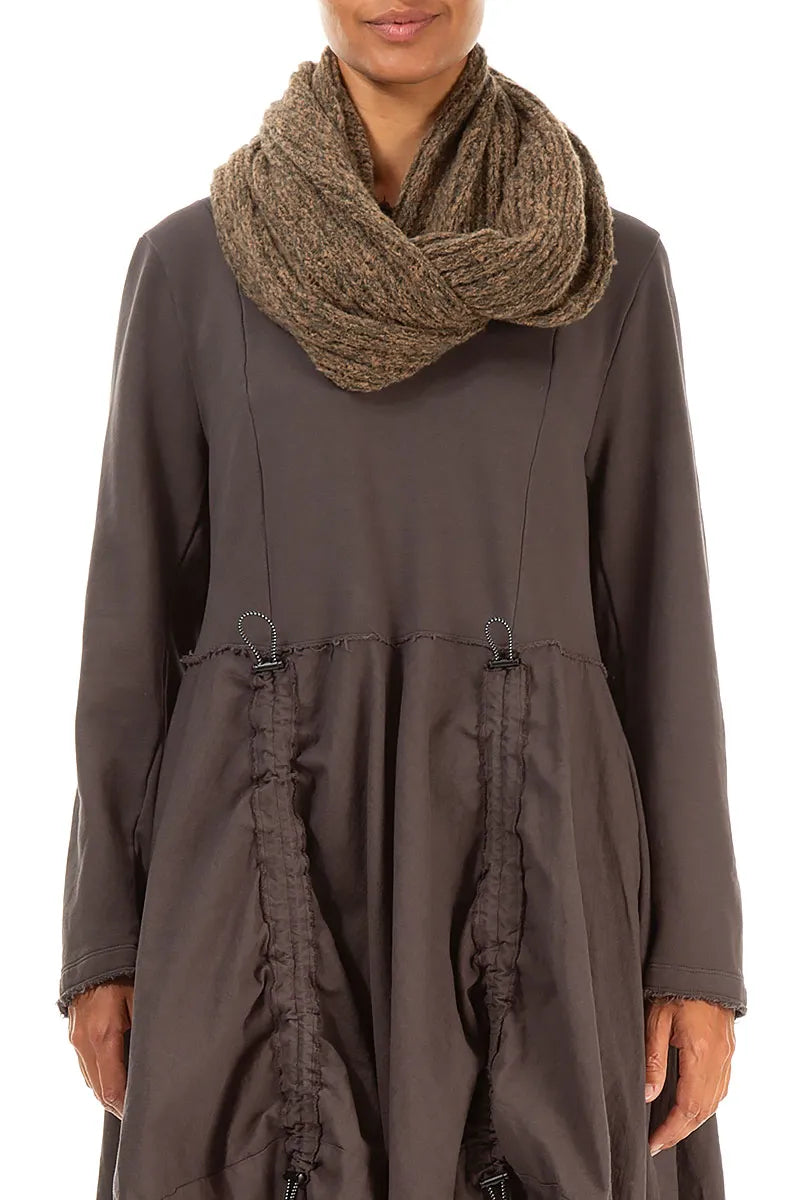 Caramel Mélange Wool Infinity Scarf 1