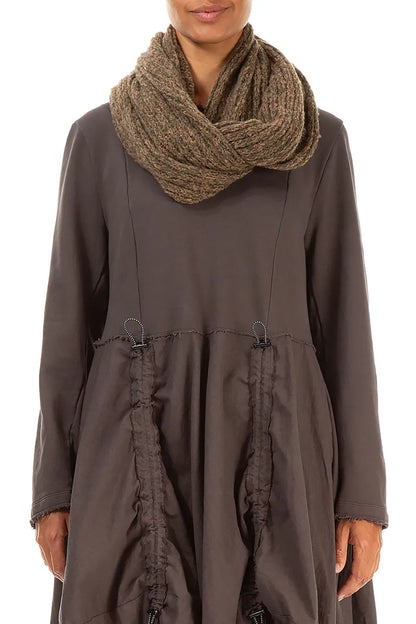 Caramel Mélange Wool Infinity Scarf 1