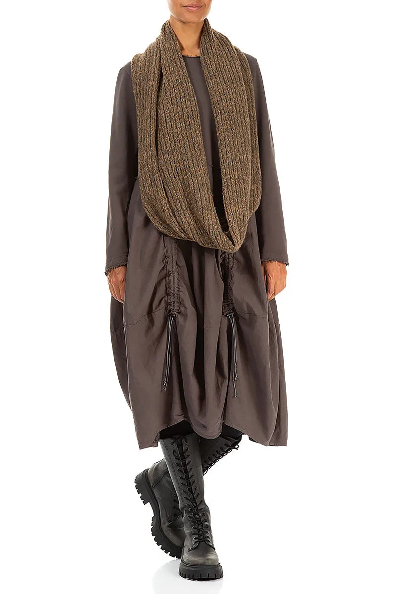 Caramel Mélange Wool Infinity Scarf 2