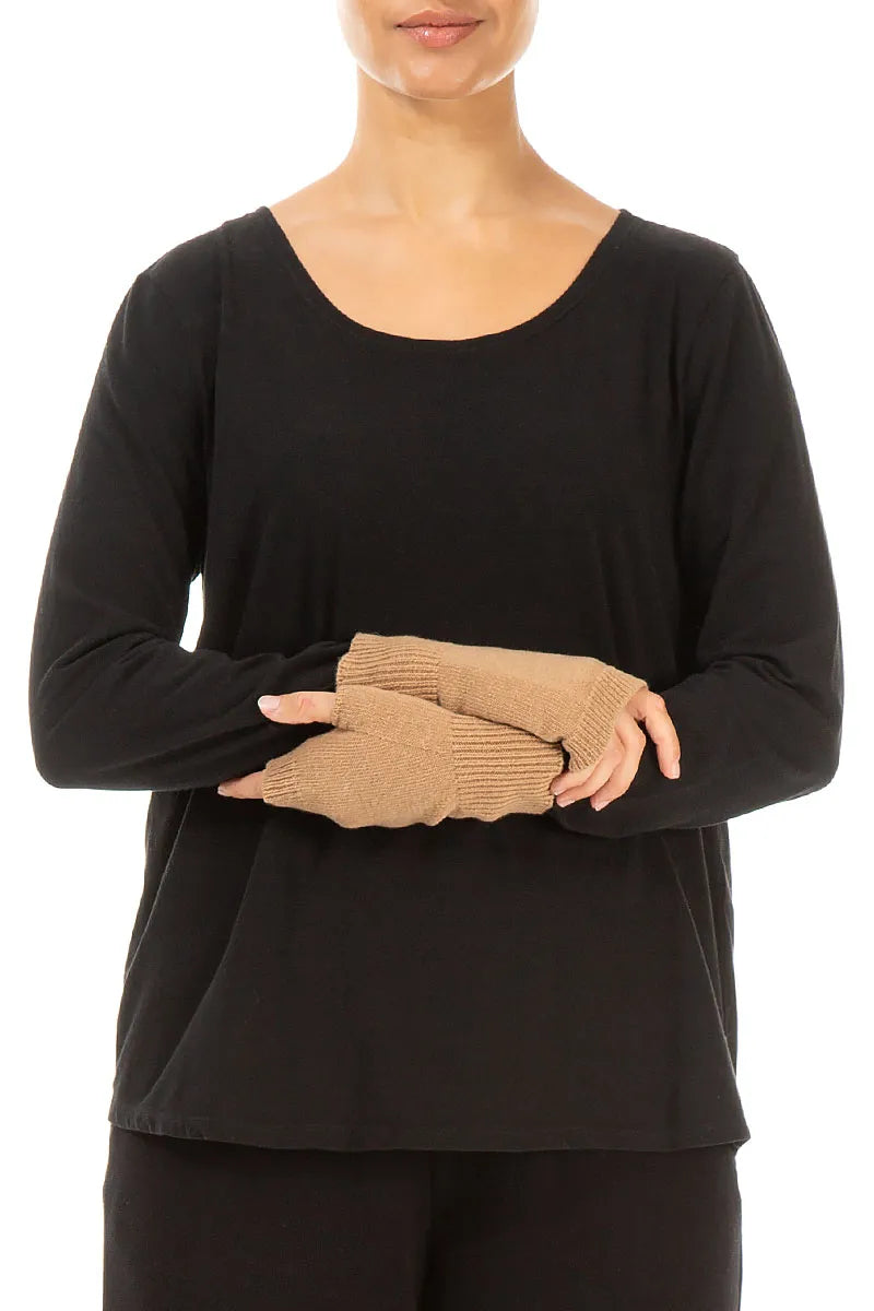 Caramel Soft Wool Arm Warmers 3