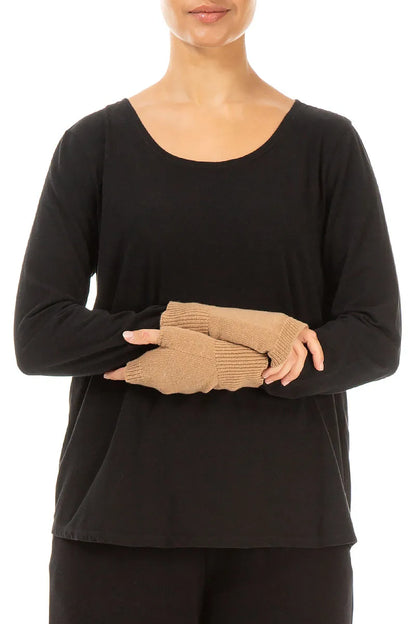 Caramel Soft Wool Arm Warmers 3