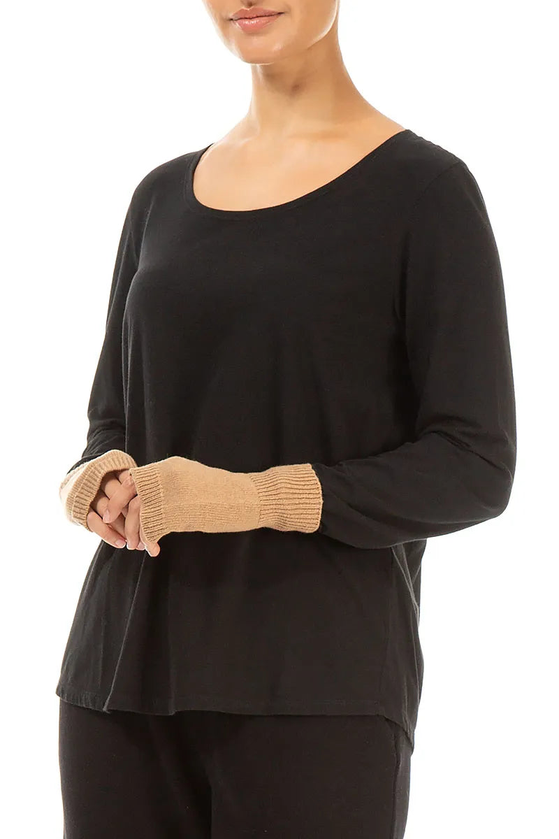 Caramel Soft Wool Arm Warmers 1