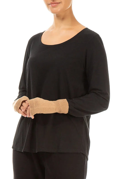 Caramel Soft Wool Arm Warmers 1