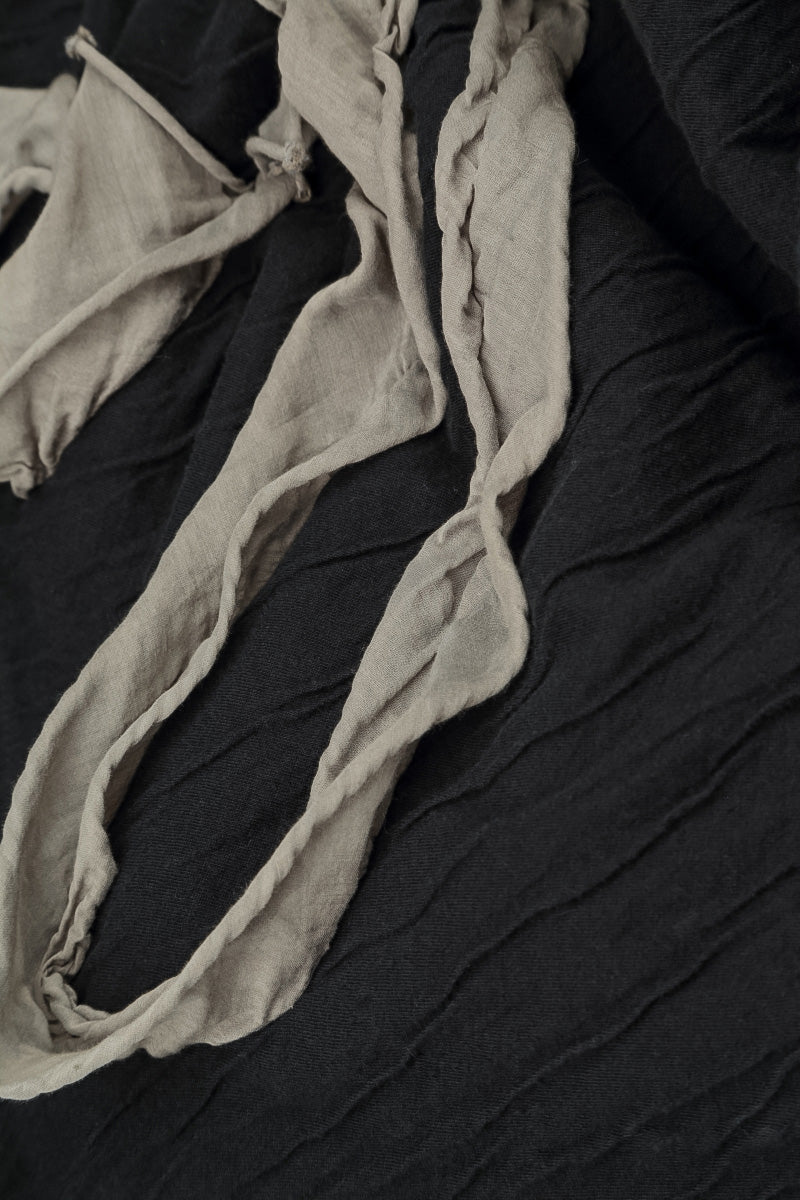 Cascading Waves Olive Grey Wavy Cotton Blouse