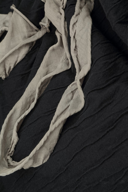 Cascading Waves Olive Grey Wavy Cotton Blouse