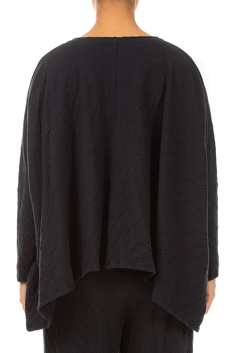 Cascading Waves White Wavy Cotton Blouse