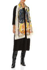 Celestial Bloom Cashmere Silk Scarf 3