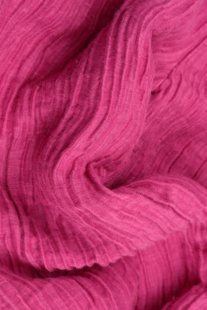 Centre Frill Crinkled Fuchsia Silk Jacket