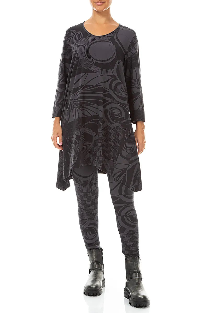 Charcoal Orbit Cotton Leggings