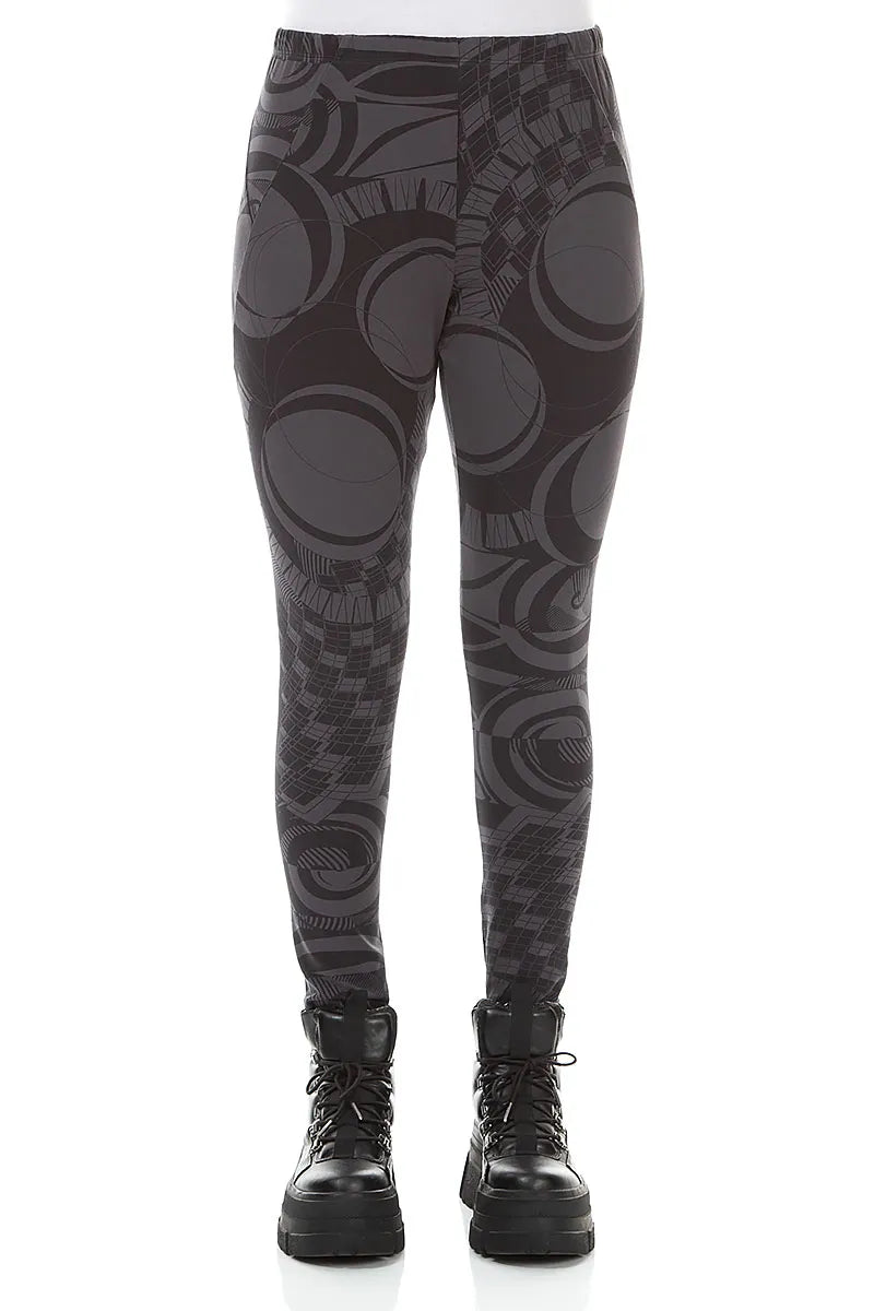 Charcoal Orbit Cotton Leggings 1