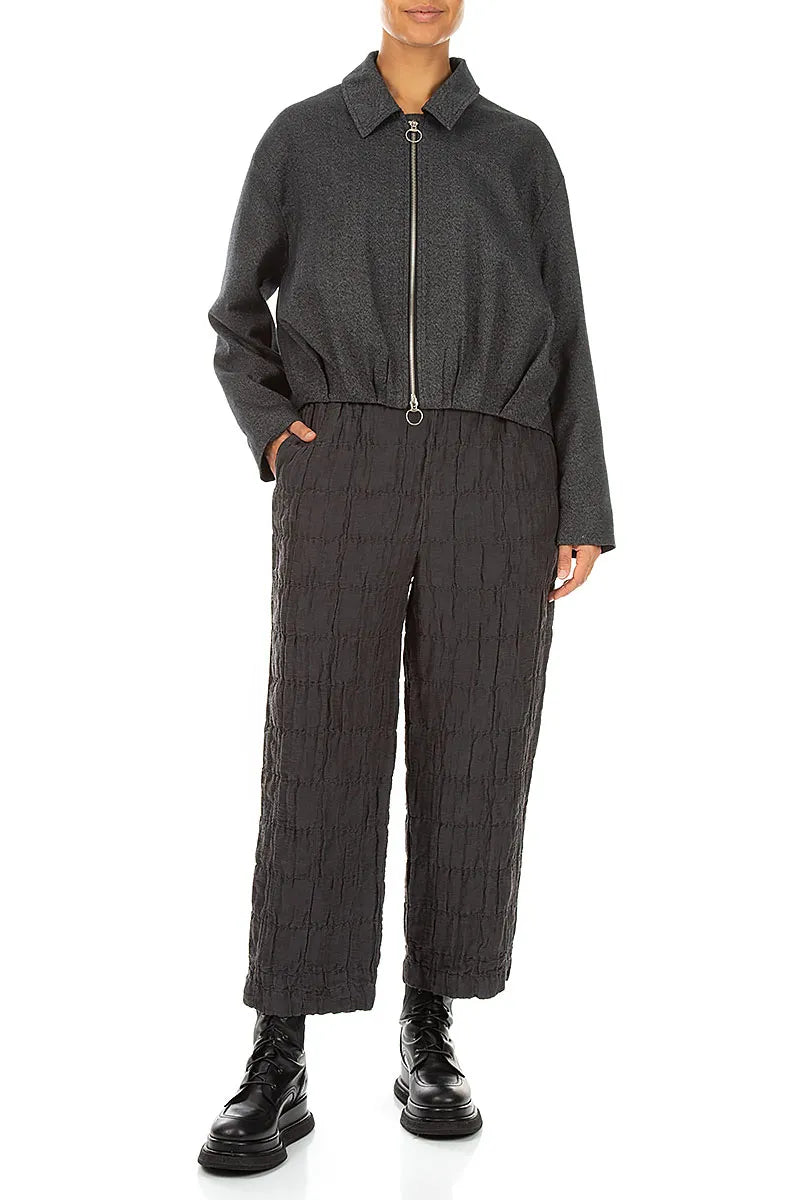 Charcoal Wool Bomber Jacket 6