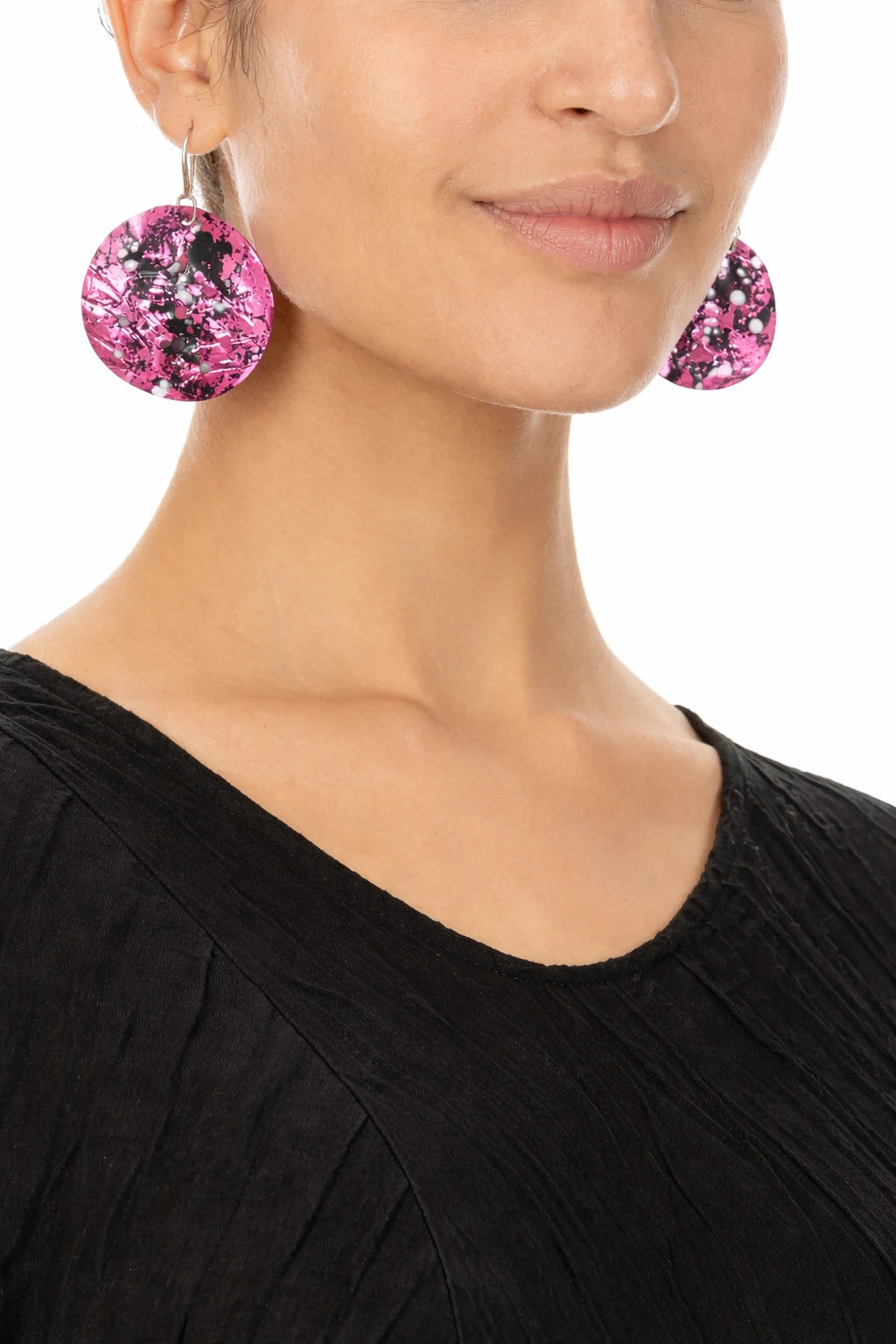 Mauve Taupe Lotus Root Earrings