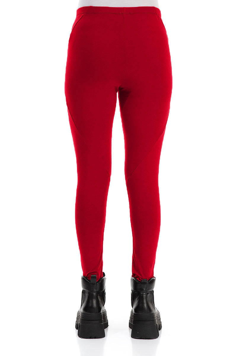 Cherry Red Cotton Leggings 2