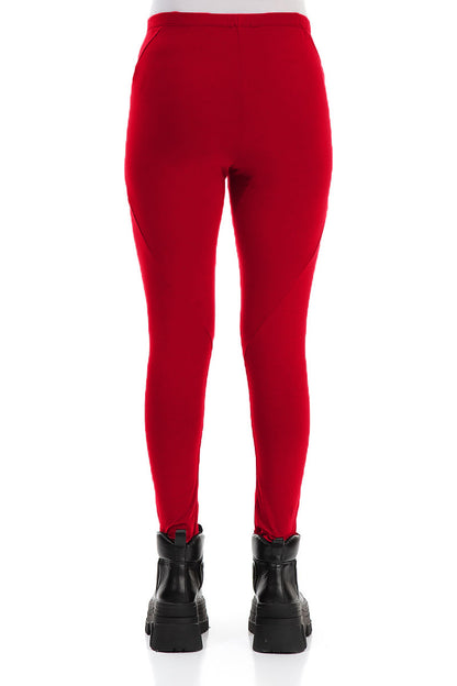 Cherry Red Cotton Leggings 2