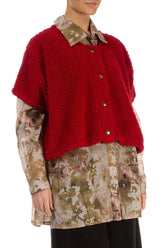 Cherry Red Teddy Cotton Gilet 3