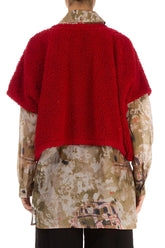 Cherry Red Teddy Cotton Gilet 2