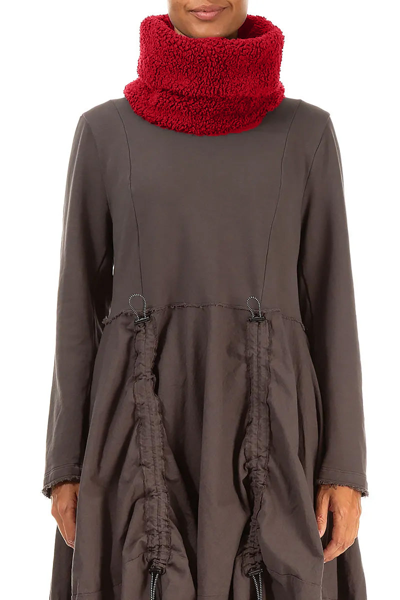 Cherry Red Teddy Cotton Infinity Scarf 1