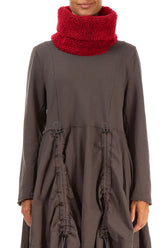 Cherry Red Teddy Cotton Infinity Scarf 1