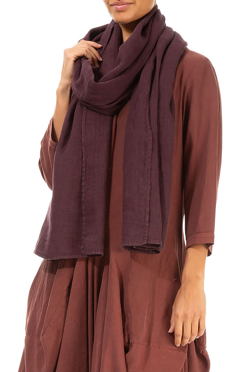 Chocolate Soft Gauze Linen Scarf