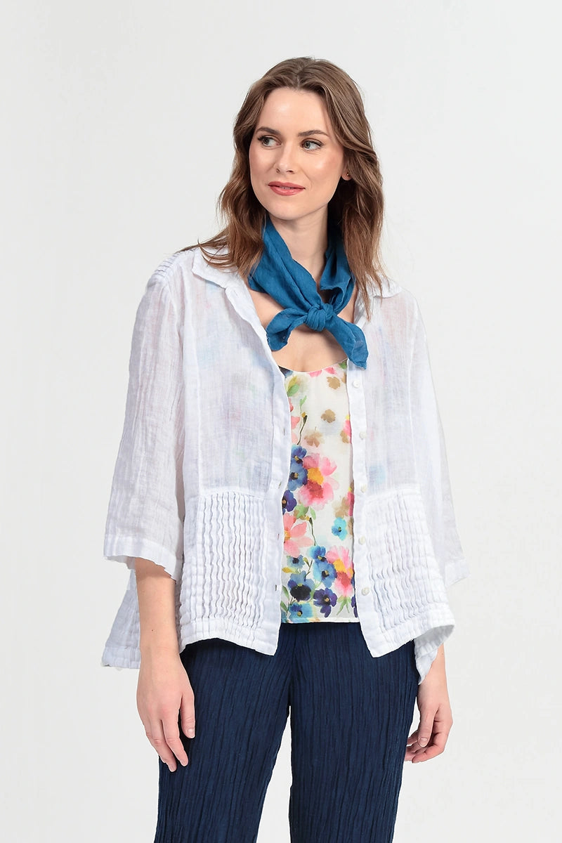 Cobalt Blue Gauze Linen Square Scarf 5