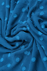 Cobalt Blue Light Dotty Silk Scarf 4