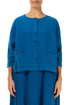 Cobalt Blue Linen Jacket Blouse 1