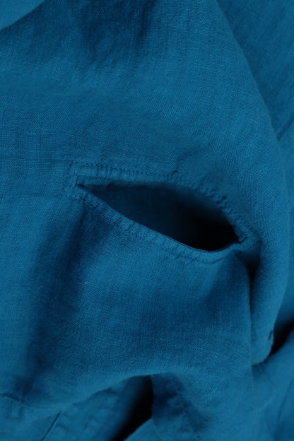 Cobalt Blue Linen Jacket Blouse 5