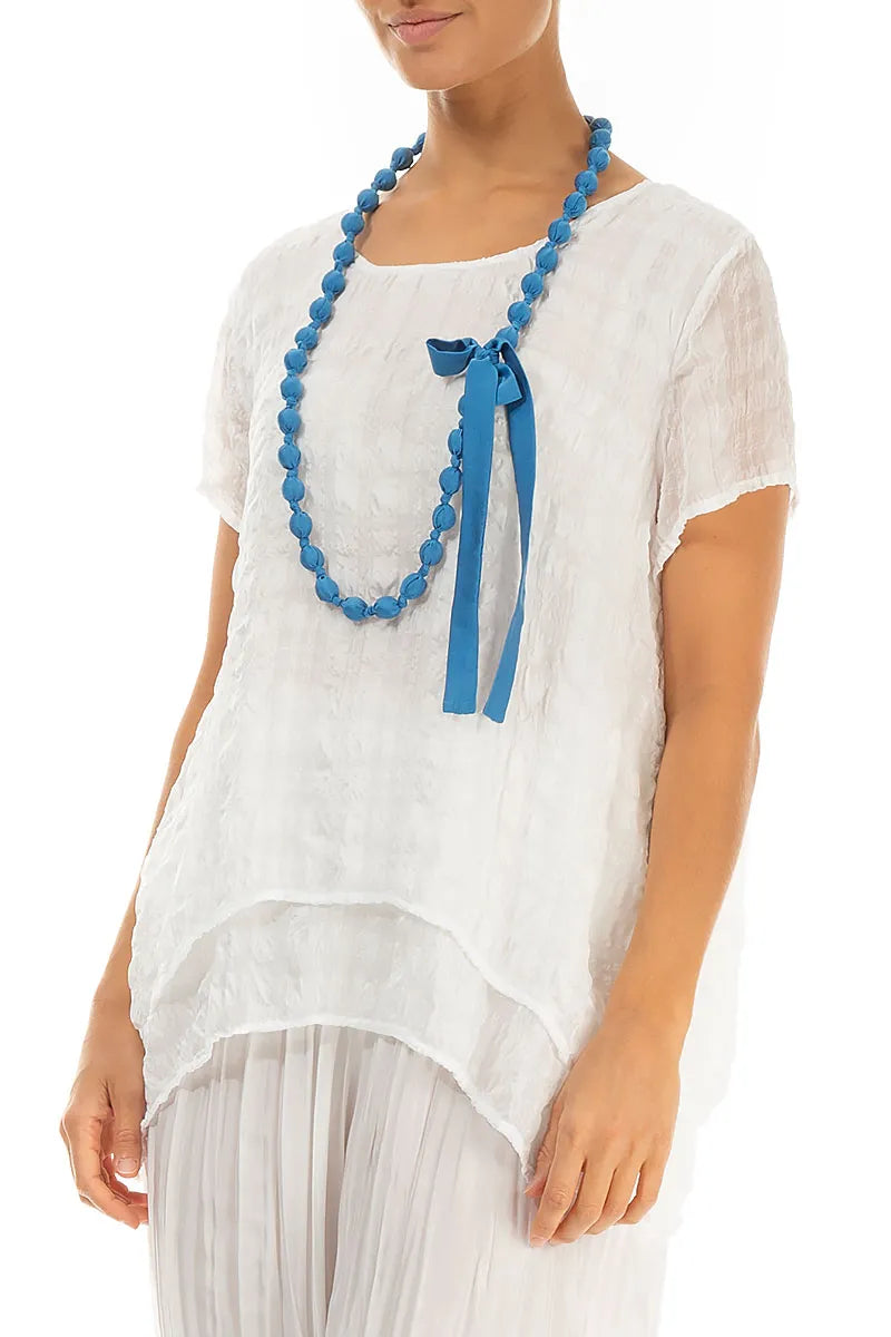 Cobalt Blue Silk Fine Bead Necklace 3