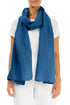 Cobalt Blue Soft Gauze Linen Scarf 1