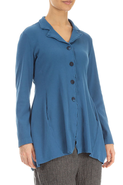 Collar Azure Cotton Jacket