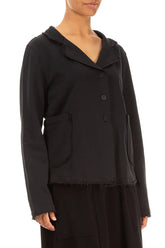 Collar Black Cotton Jacket 3