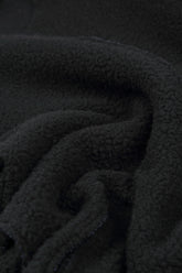 Collar Black Plush Wool Cotton Shirt 5