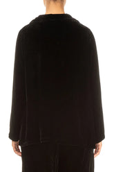 Collar Black Silk Velvet Jacket 2