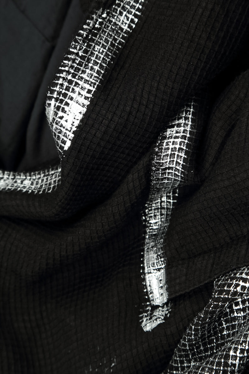 Collar Black Silver Metallic Mesh Silk Jacket 5
