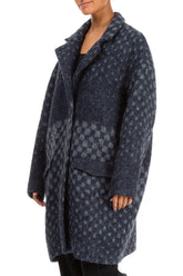 Blue Alpaca Wool Coat 3