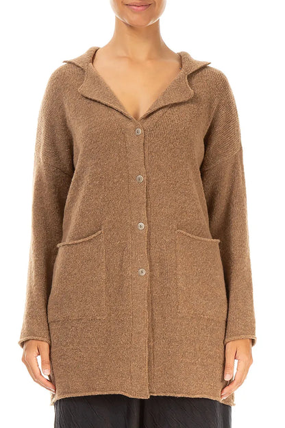 Collar Caramel Wool Cardigan 1