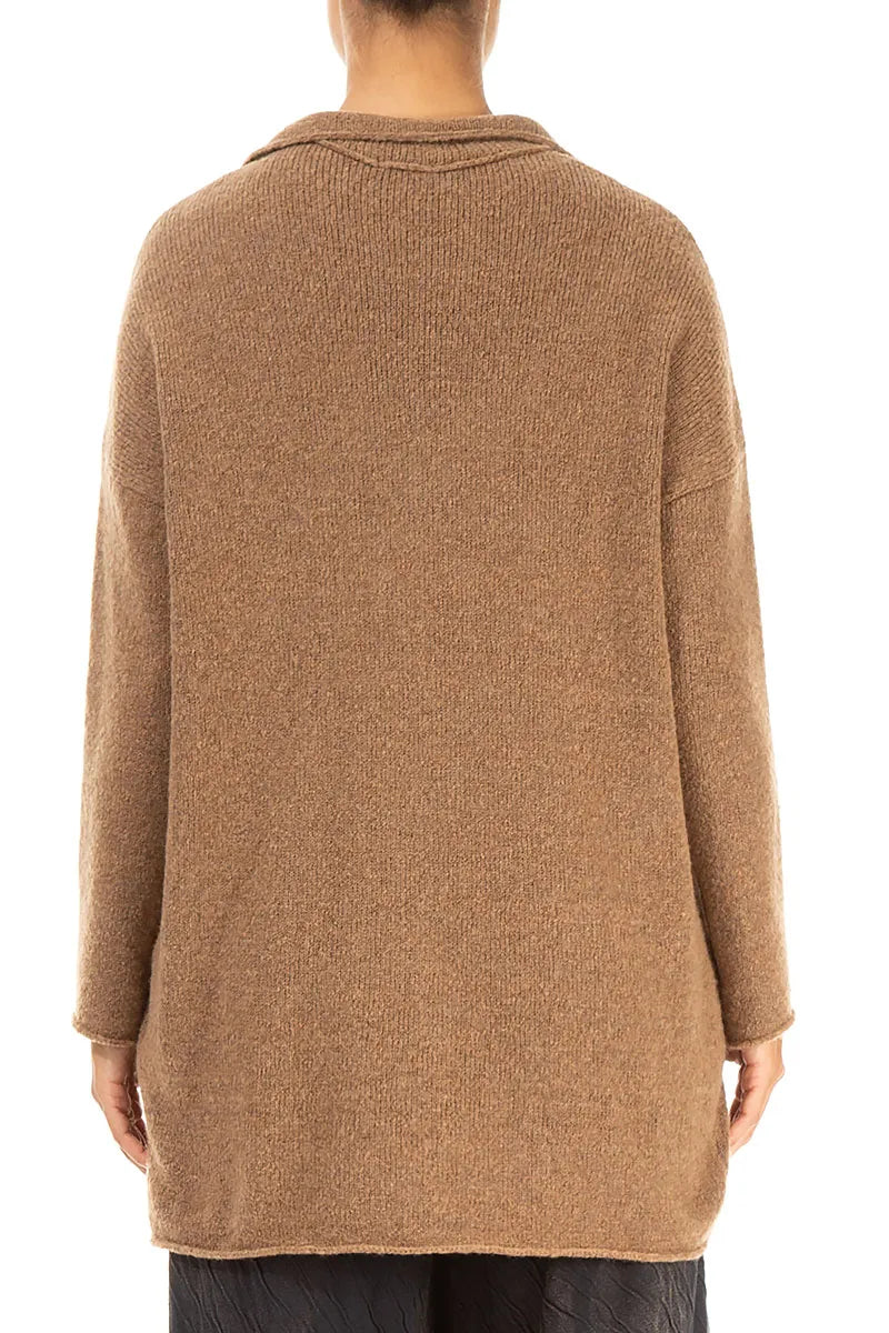 Collar Caramel Wool Cardigan 2