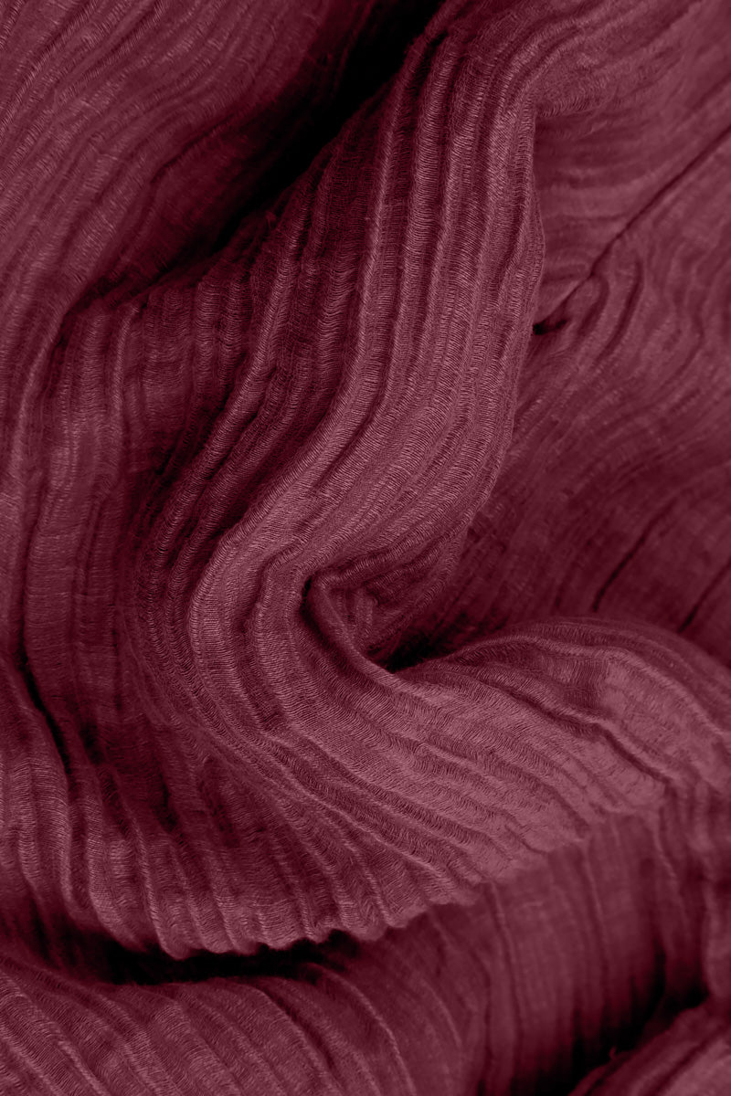 Collar Crinkled Antique Ruby Silk Jacket
