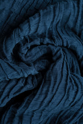 Collar Crinkled Royal Blue Silk Linen Jacket 5