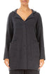 Collar Dark Grey Wool Cardigan 1