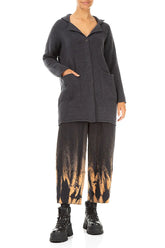 Collar Dark Grey Wool Cardigan 4