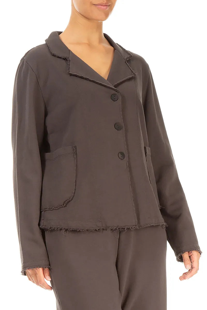 Collar Forest Brown Cotton Jacket 3