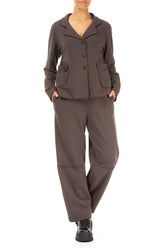 Collar Forest Brown Cotton Jacket 4