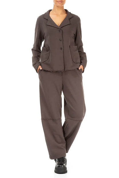 Collar Forest Brown Cotton Jacket 4