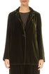 Collar Forest Mist Silk Velvet Jacket 1